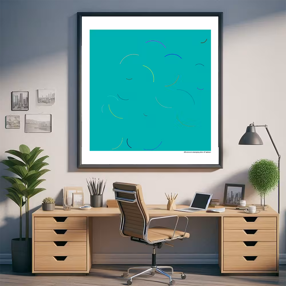 23 arcs on emerging star of salmon in room setting