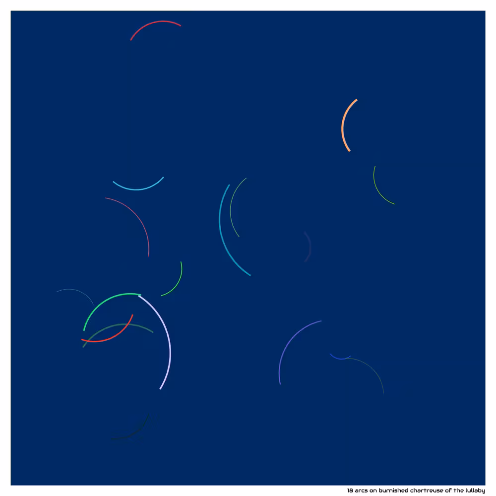 18 arcs on burnished chartreuse of the lullaby