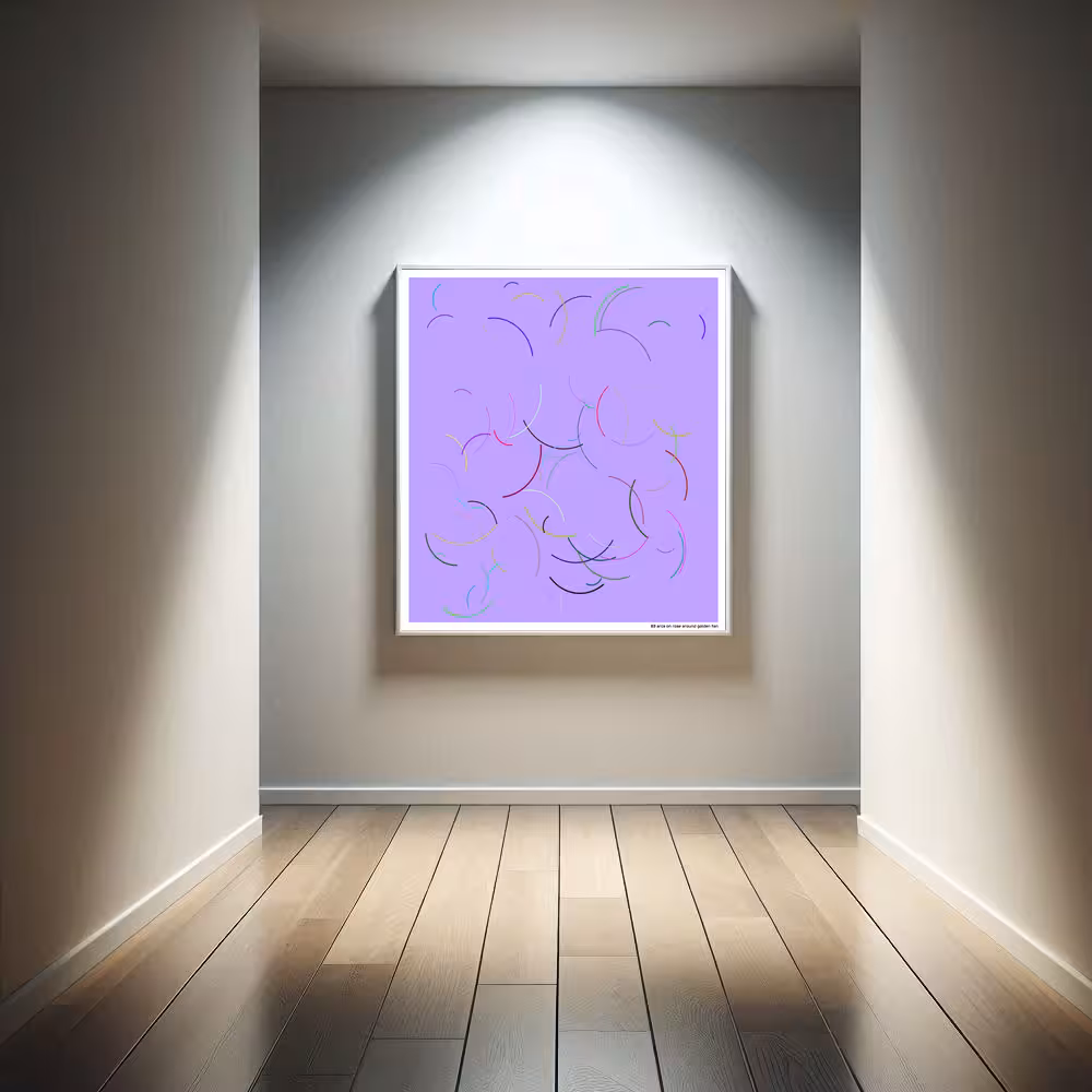 83 arcs on rose around golden tan in room setting