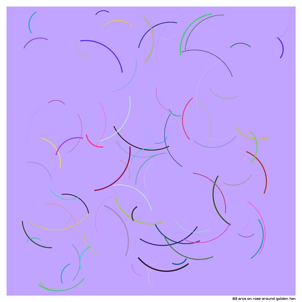 83 arcs on rose around golden tan