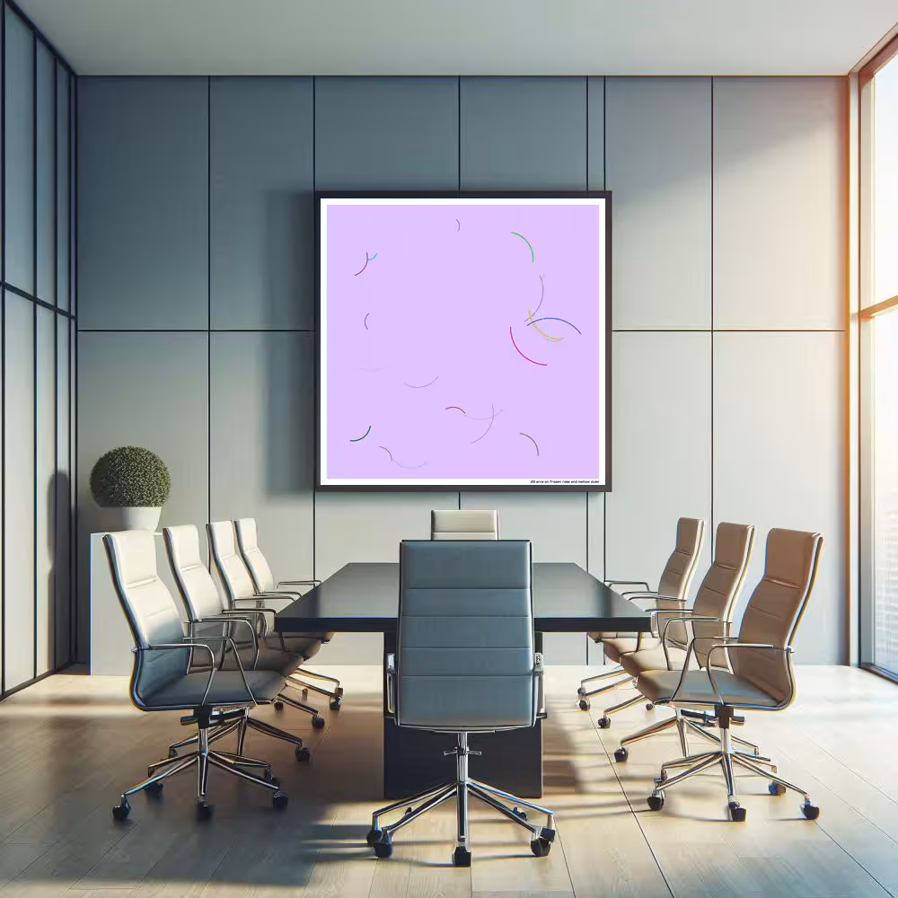 23 arcs on frozen rose and mellow dusk in room setting