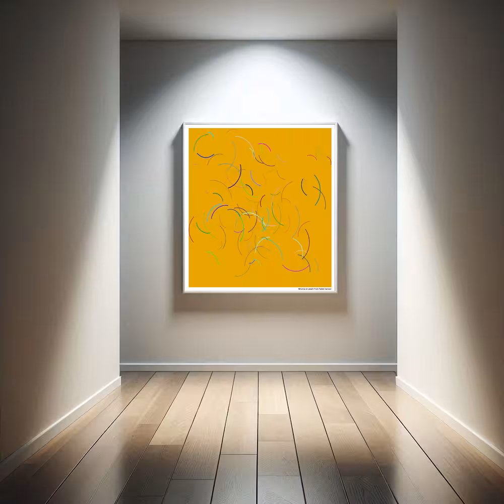 98 arcs on peach from faded maroon in room setting