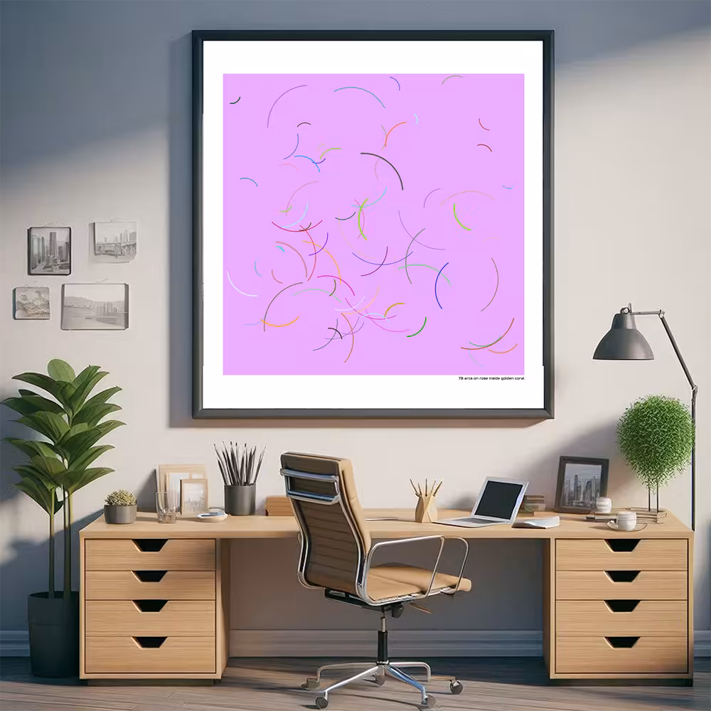 78 arcs on rose inside golden coral in room setting