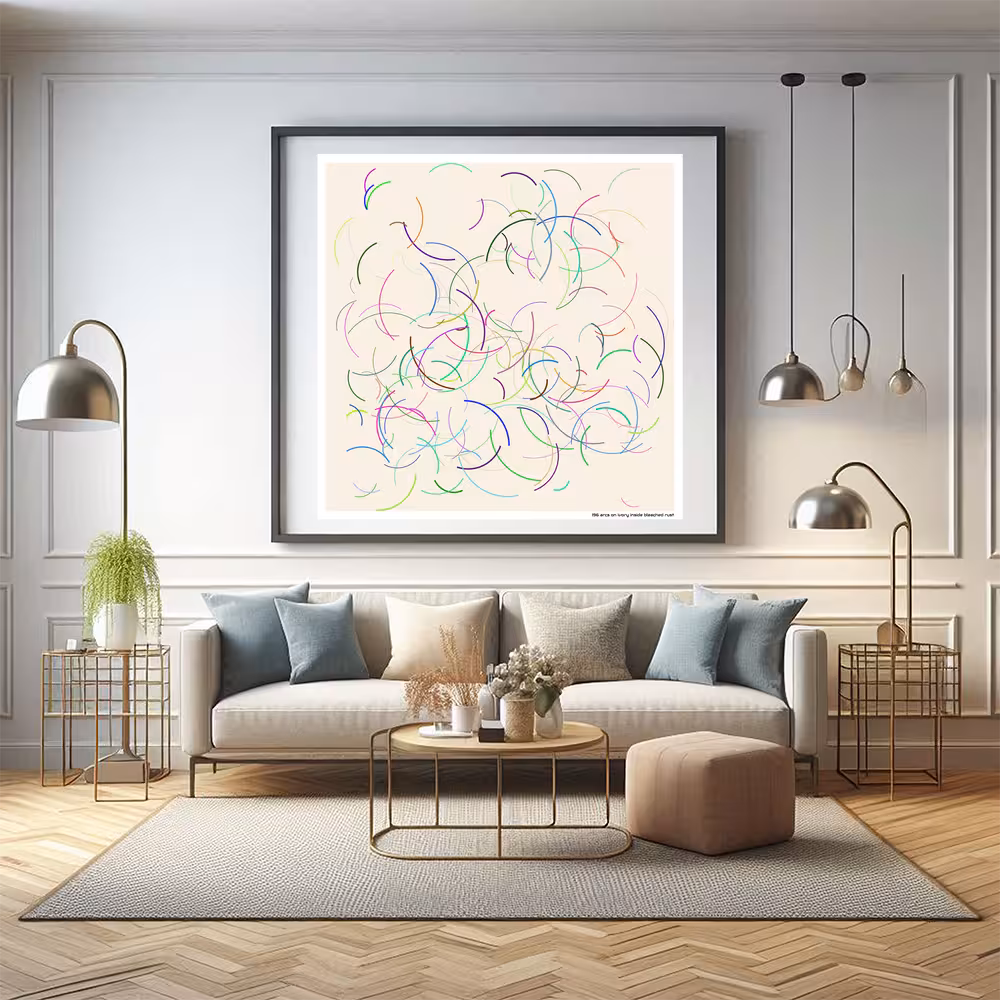 196 arcs on ivory inside bleached rust in room setting