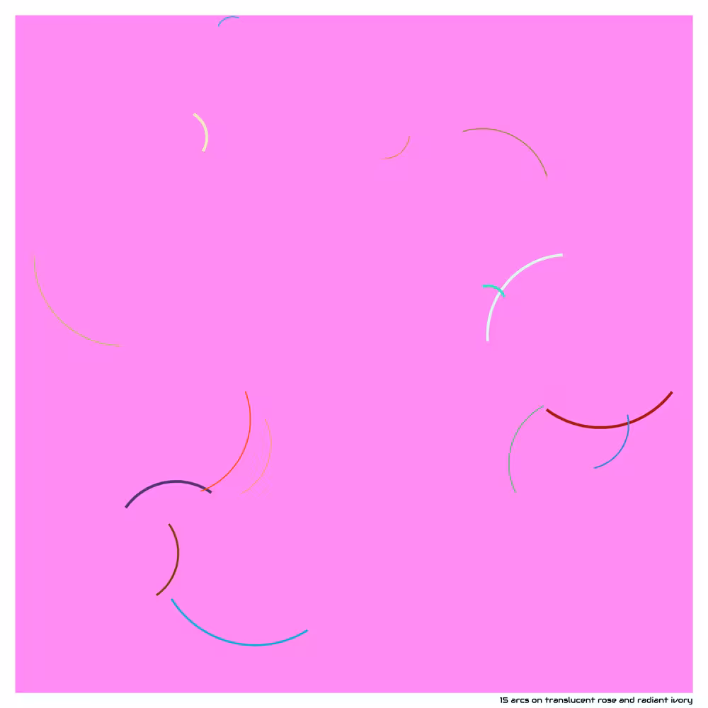 15 arcs on translucent rose and radiant ivory