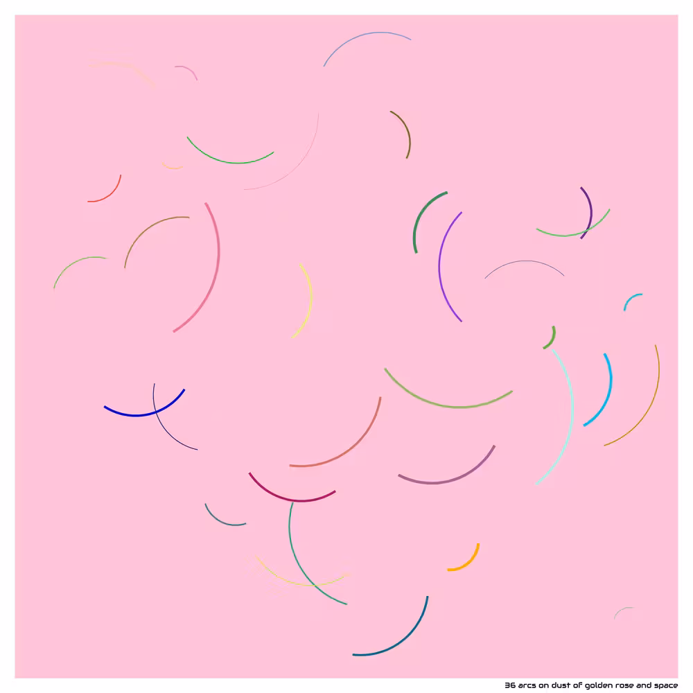 36 arcs on dust of golden rose and space