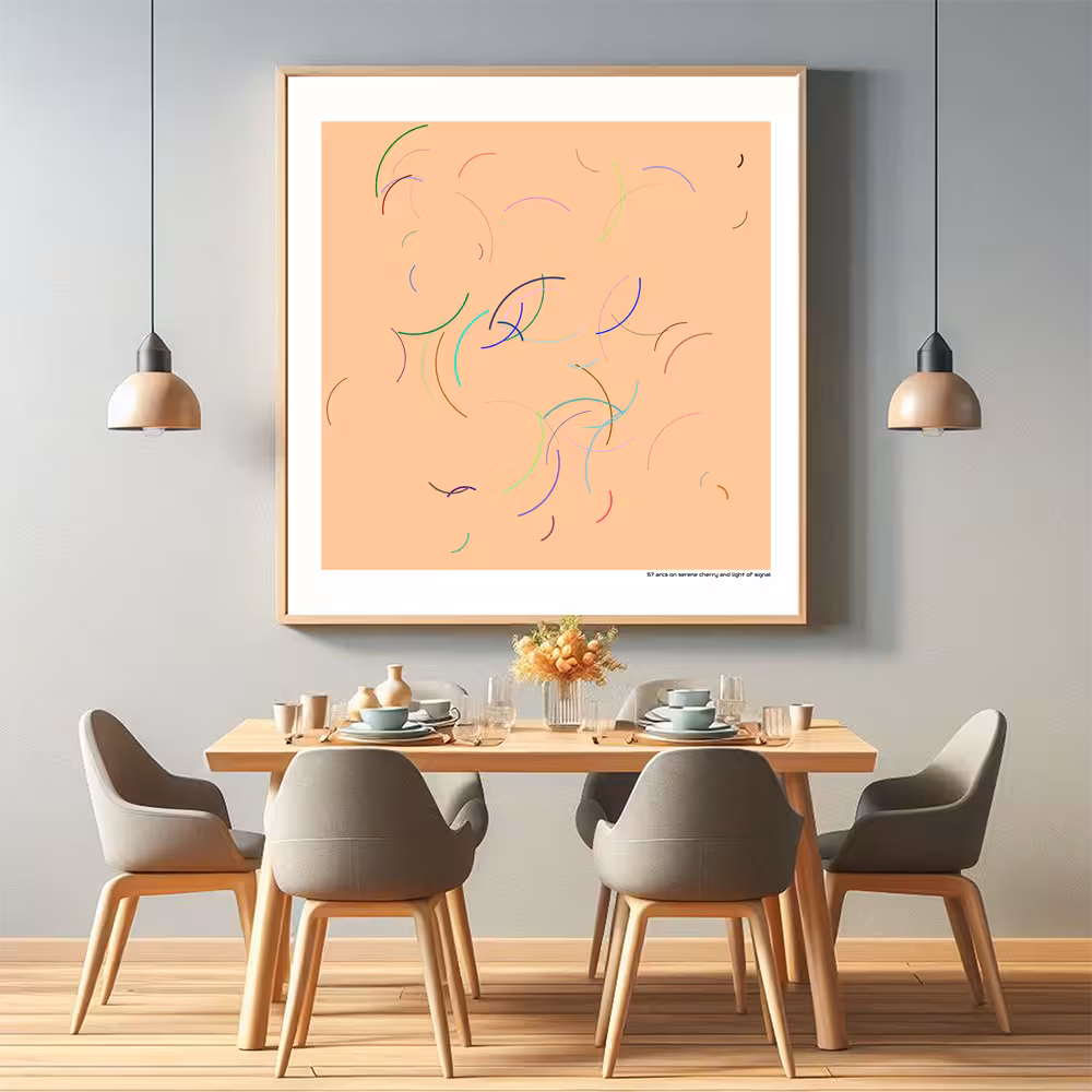 57 arcs on serene cherry and light of signal in room setting