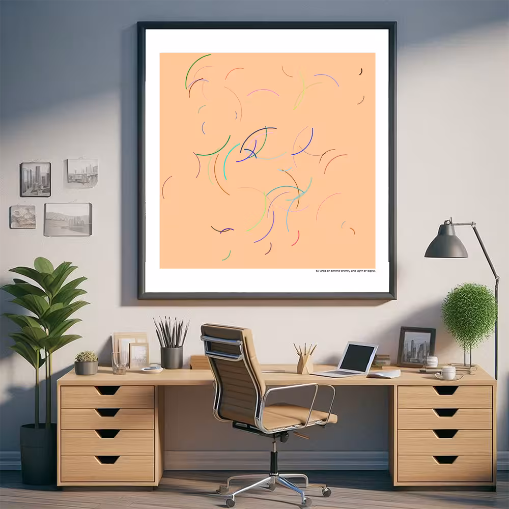 57 arcs on serene cherry and light of signal in room setting