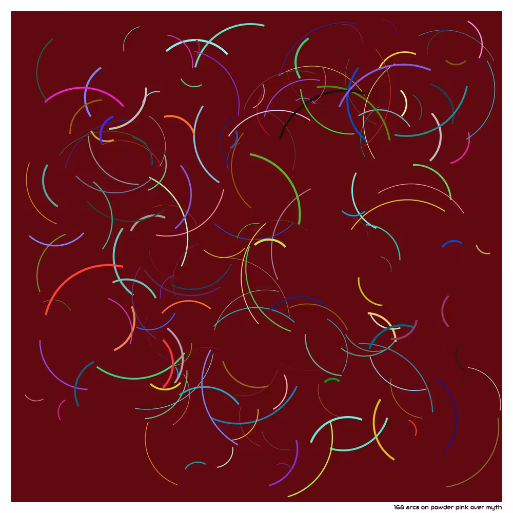 168 arcs on powder pink over myth