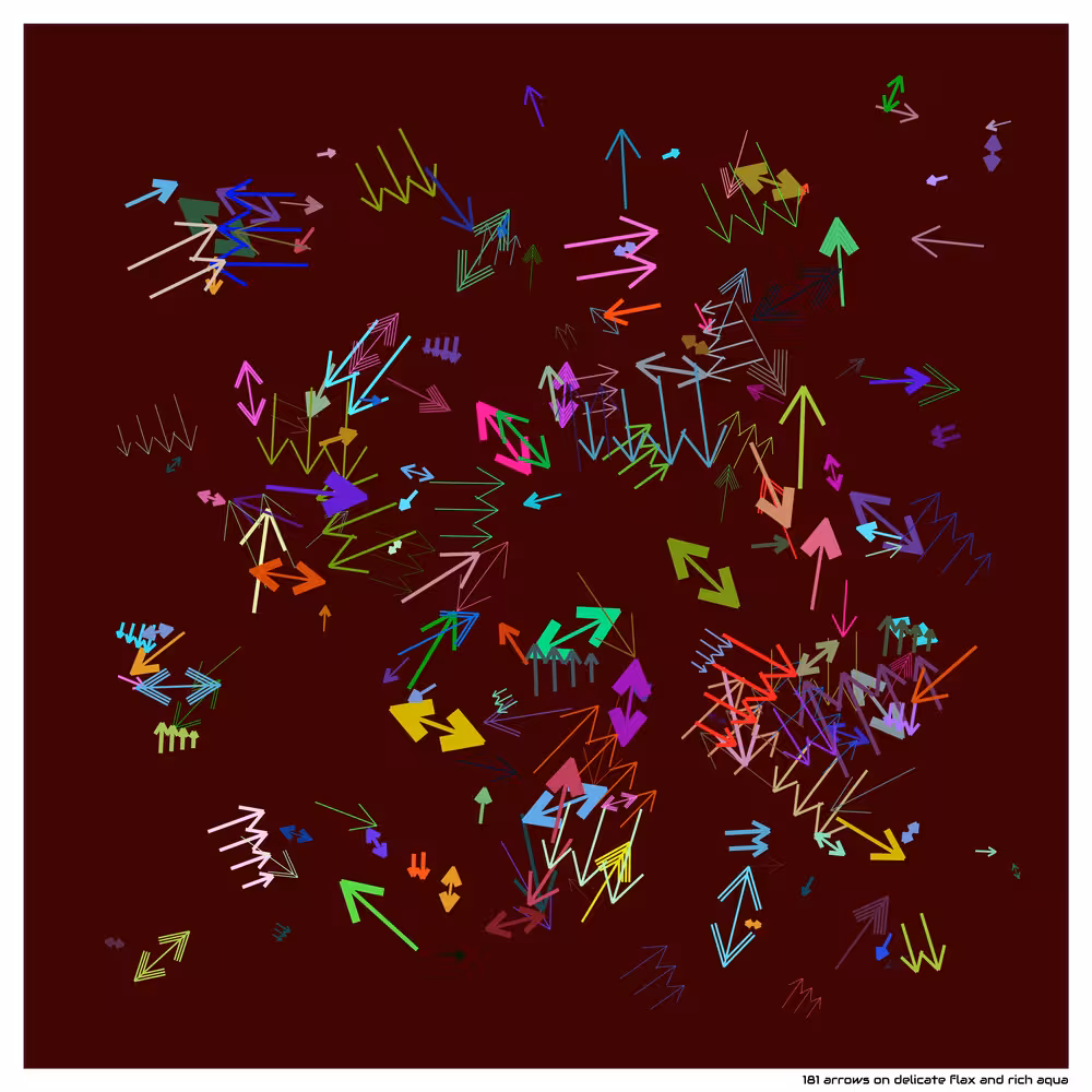 181 arrows on delicate flax and rich aqua