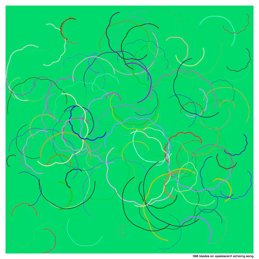 130 blades on opalescent echoing song