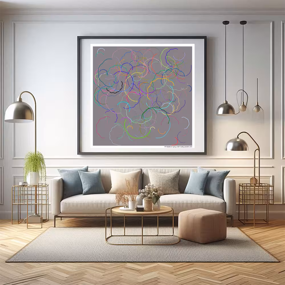 177 blades on gray under dusky powder pink in room setting