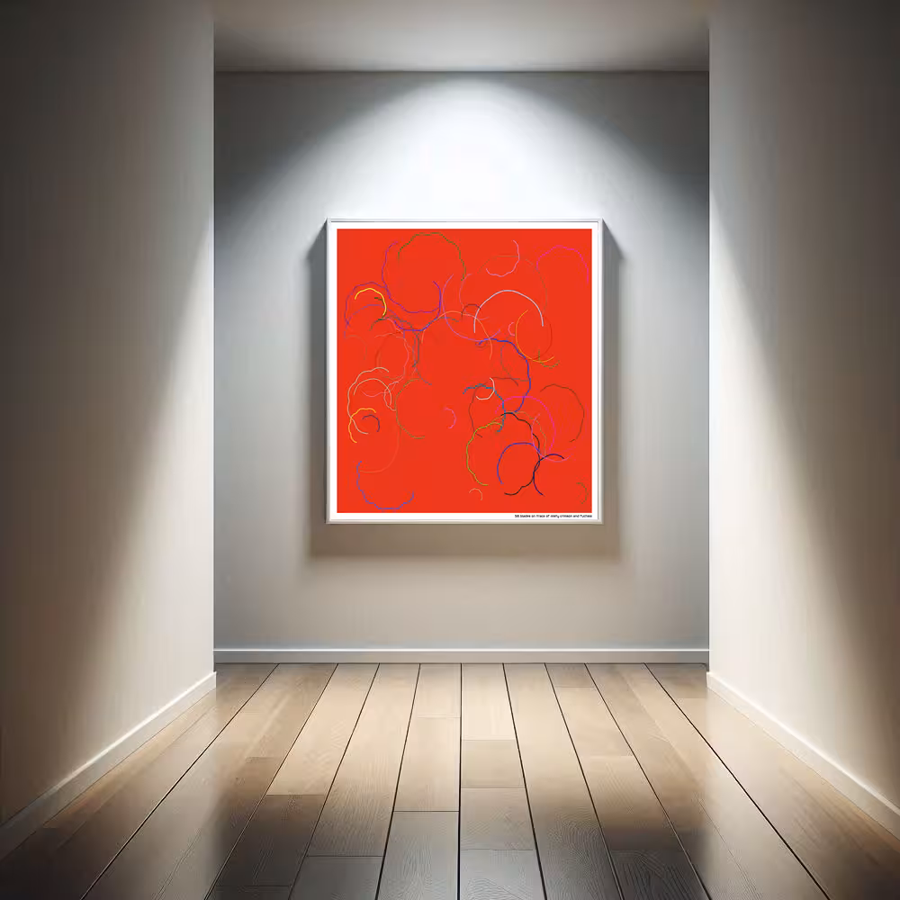 58 blades on trace of misty crimson and fuchsia in room setting