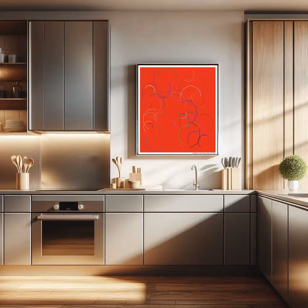 58 blades on trace of misty crimson and fuchsia in room setting