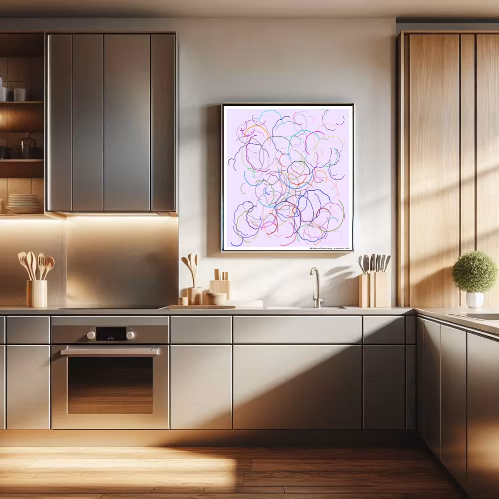 138 blades on flickering ivory — a phantom of truth in room setting