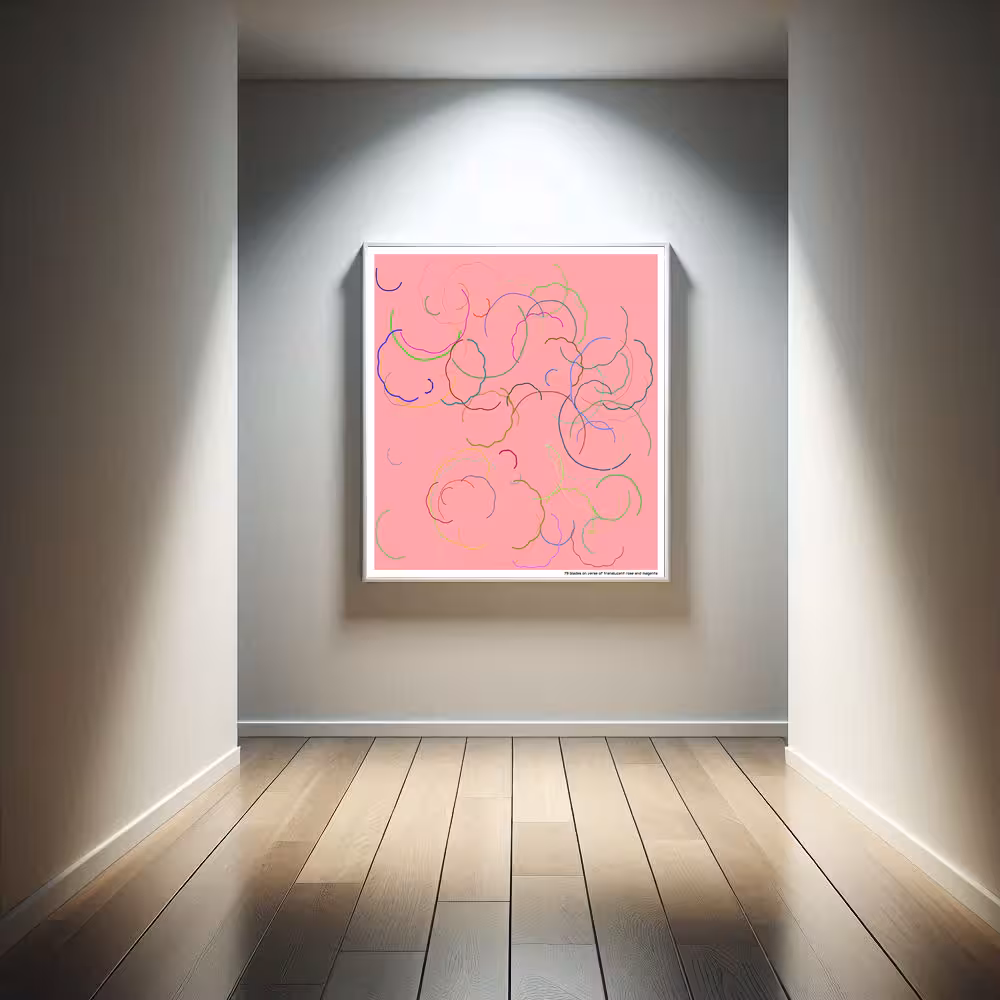 79 blades on verse of translucent rose and magenta in room setting