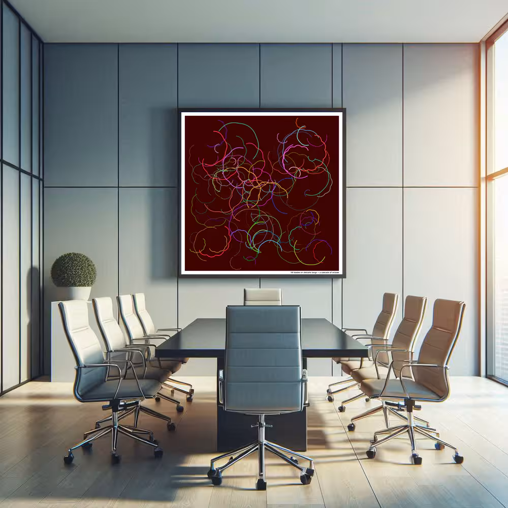 112 blades on delicate beige — a cascade of eclipse in room setting