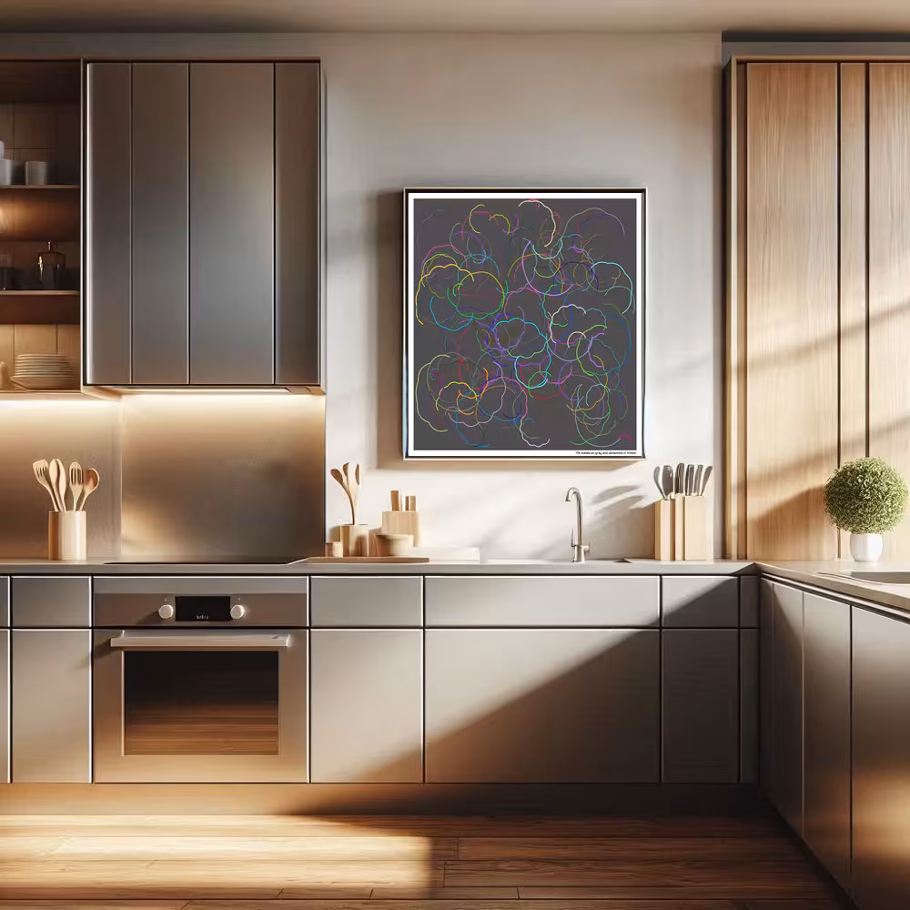 176 blades on gray and periwinkle in tremor in room setting