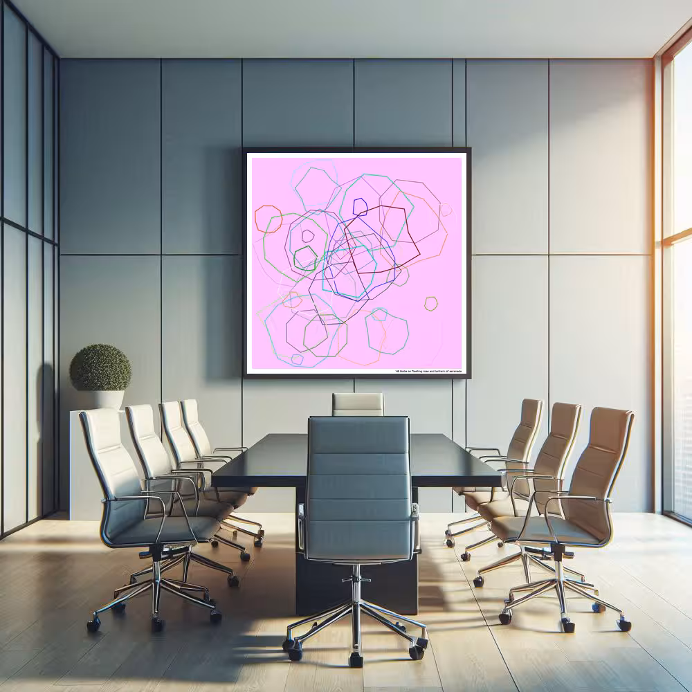 48 blobs on fleeting rose and lantern of serenade in room setting