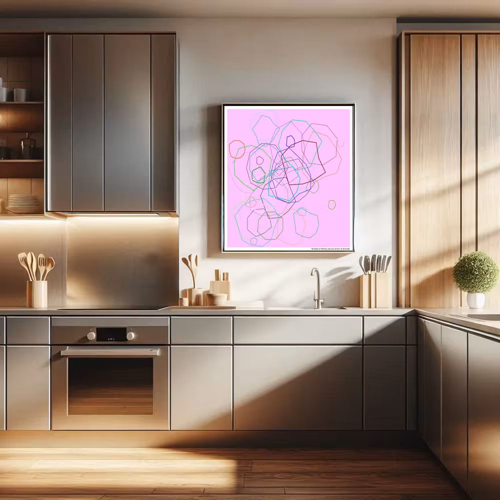 48 blobs on fleeting rose and lantern of serenade in room setting