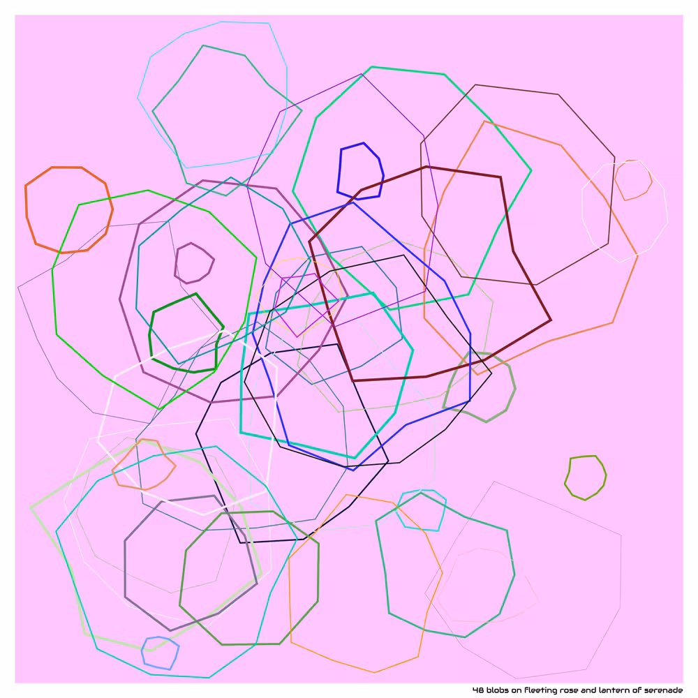 48 blobs on fleeting rose and lantern of serenade