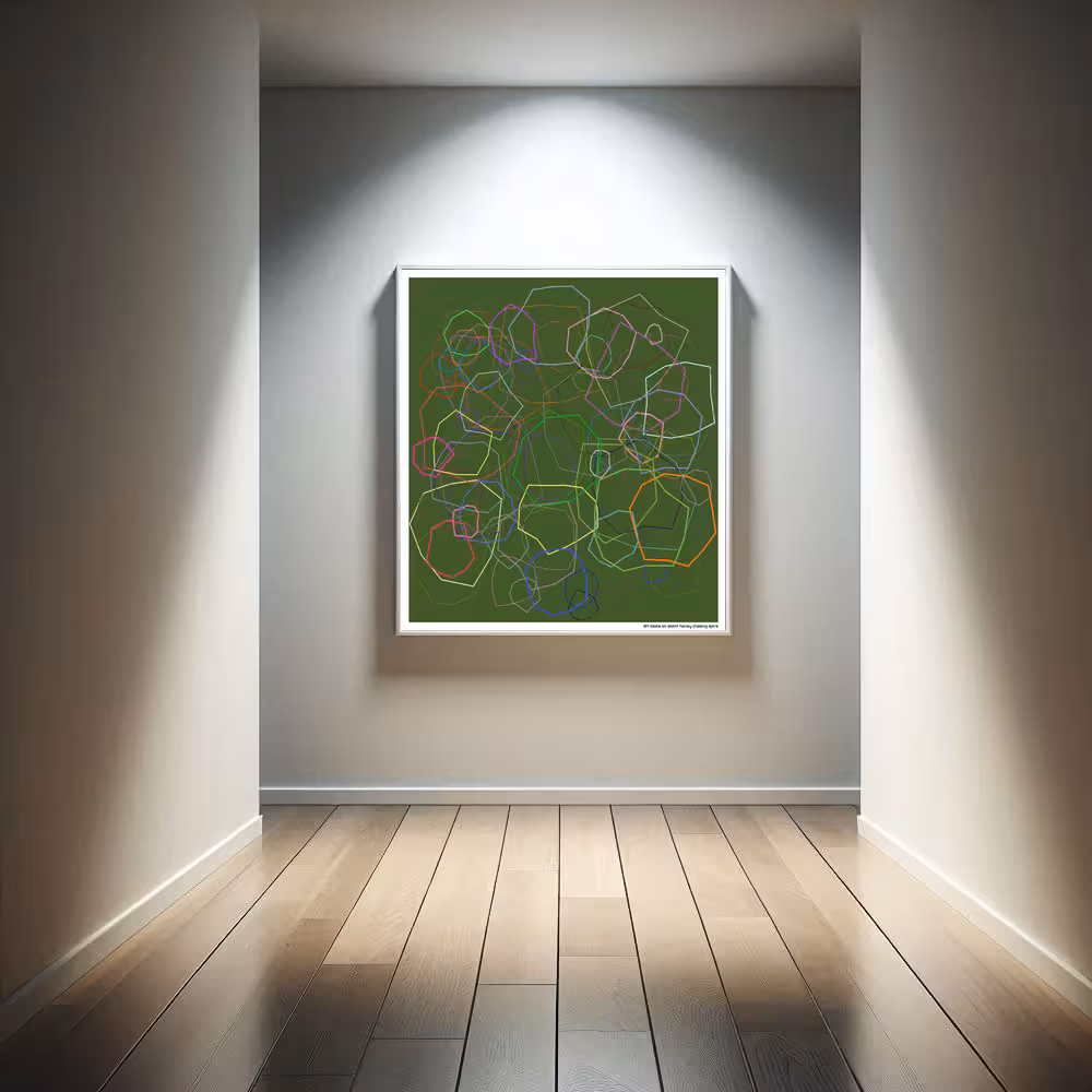 84 blobs on silent honey chasing spire in room setting