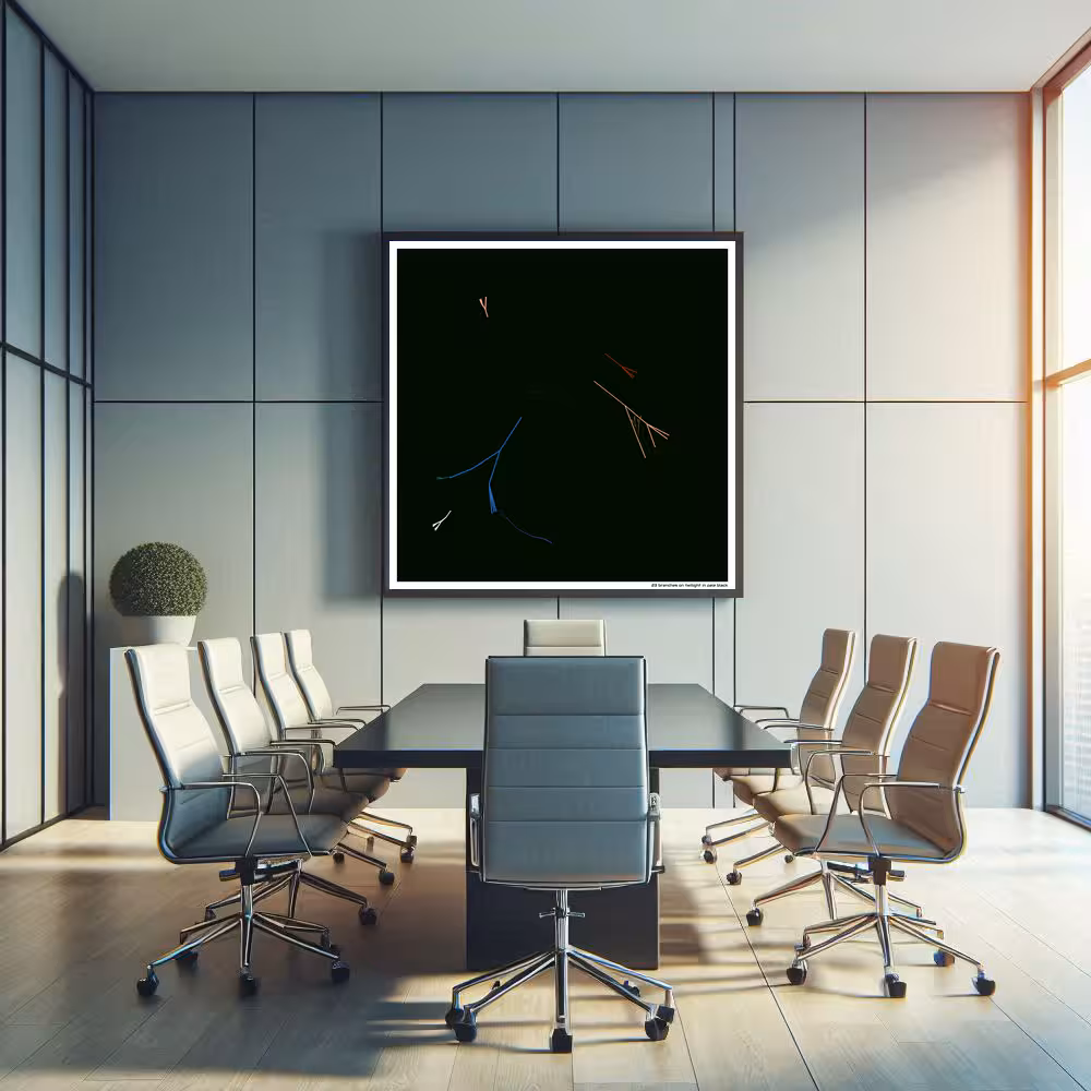 23 branches on twilight in pale black in room setting