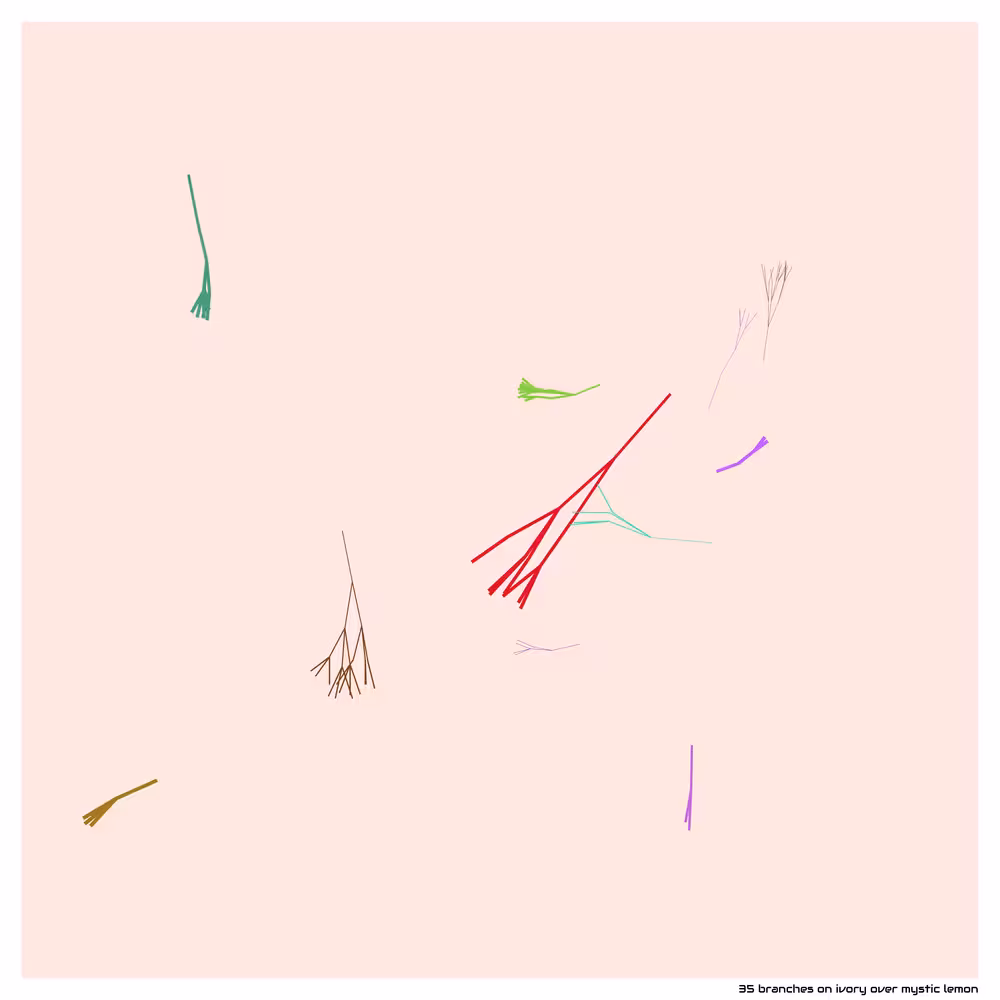 35 branches on ivory over mystic lemon