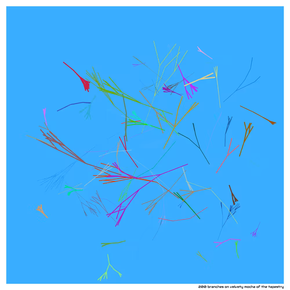 200 branches on velvety mocha of the tapestry