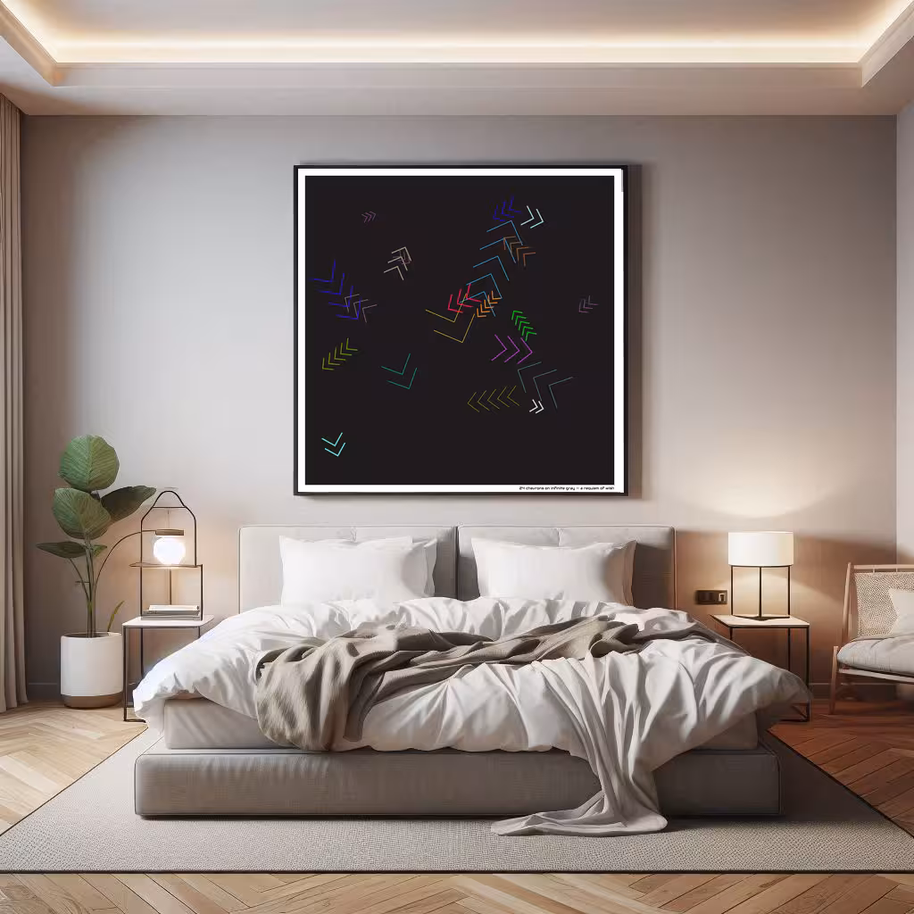 24 chevrons on infinite gray — a requiem of wish in room setting