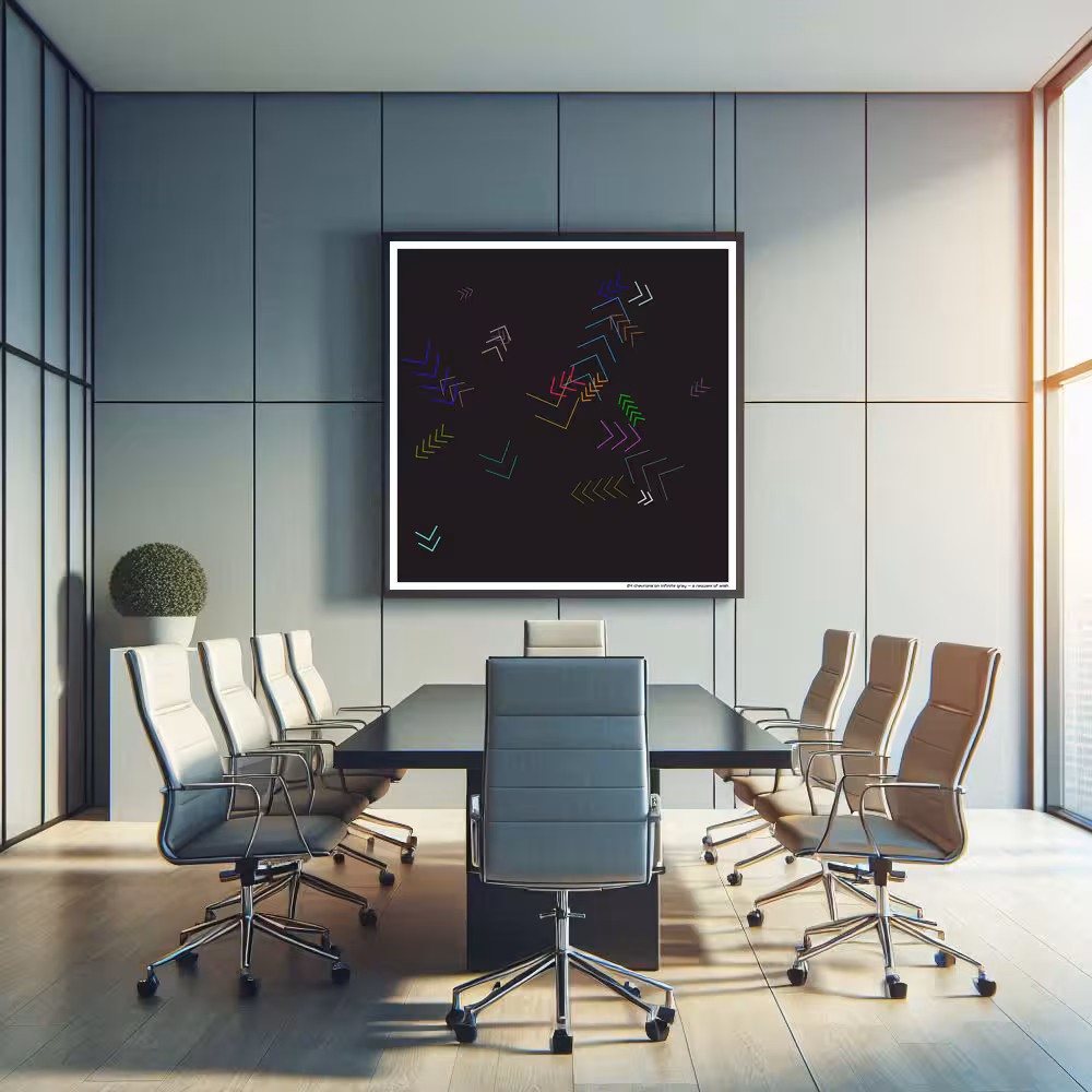 24 chevrons on infinite gray — a requiem of wish in room setting