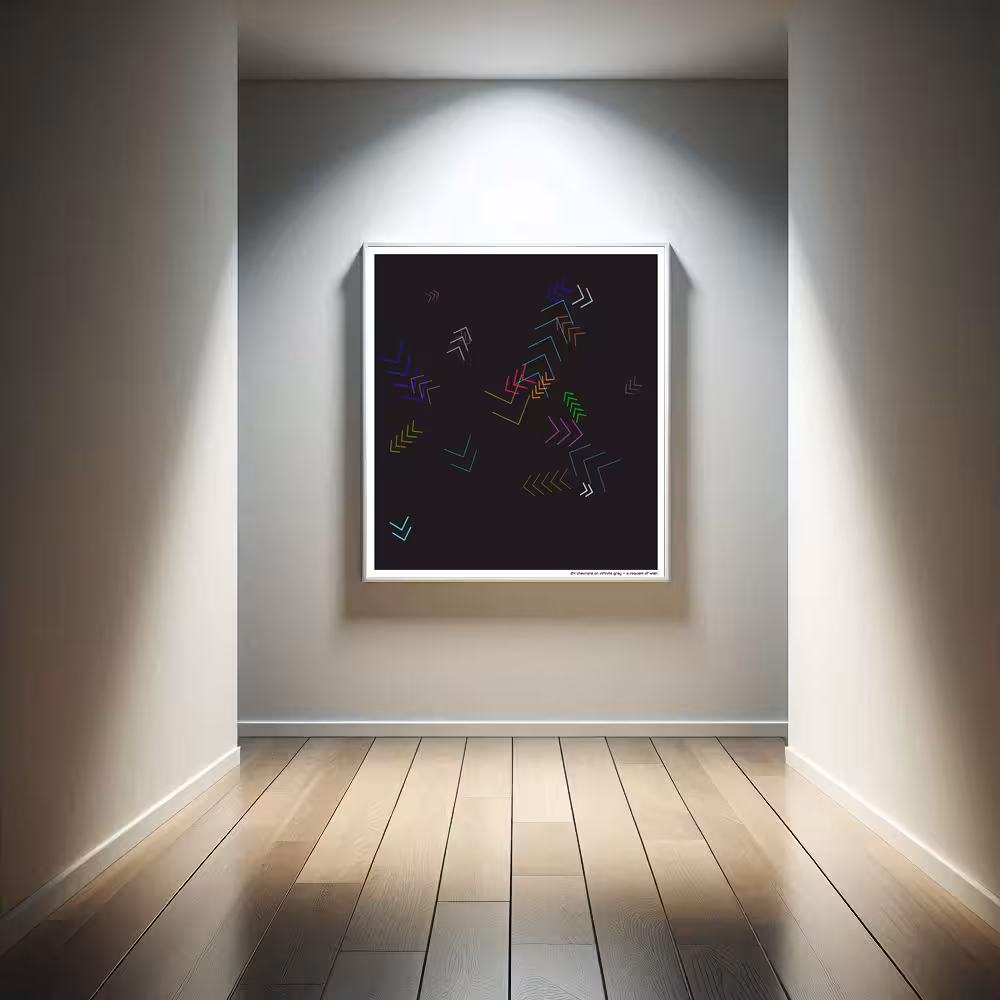 24 chevrons on infinite gray — a requiem of wish in room setting