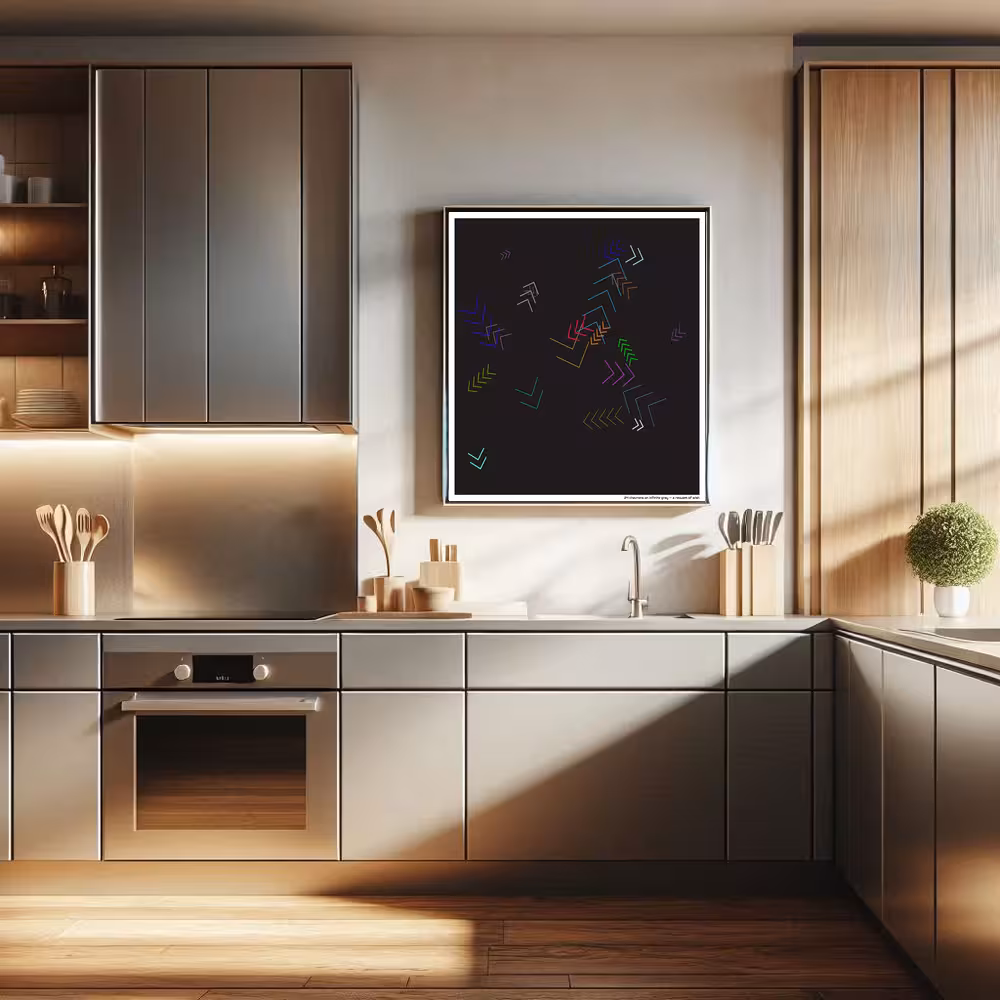 24 chevrons on infinite gray — a requiem of wish in room setting