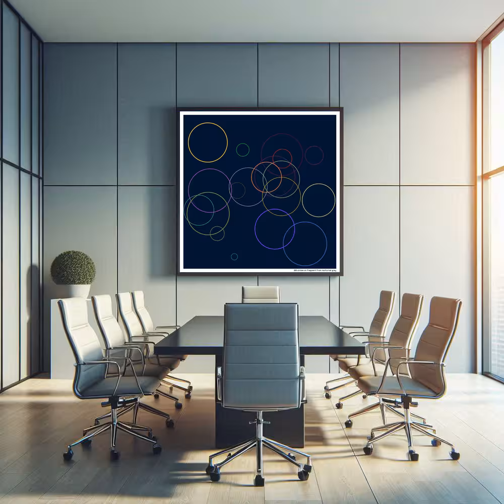 20 circles on fragment from nocturnal gray in room setting