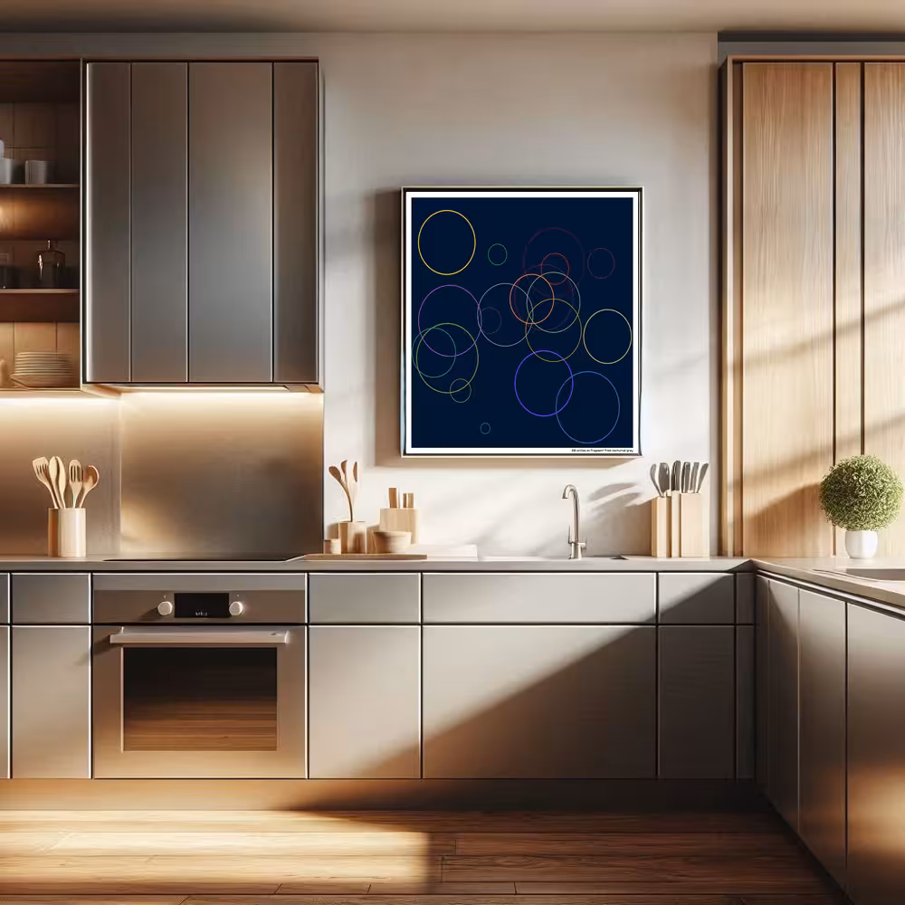 20 circles on fragment from nocturnal gray in room setting