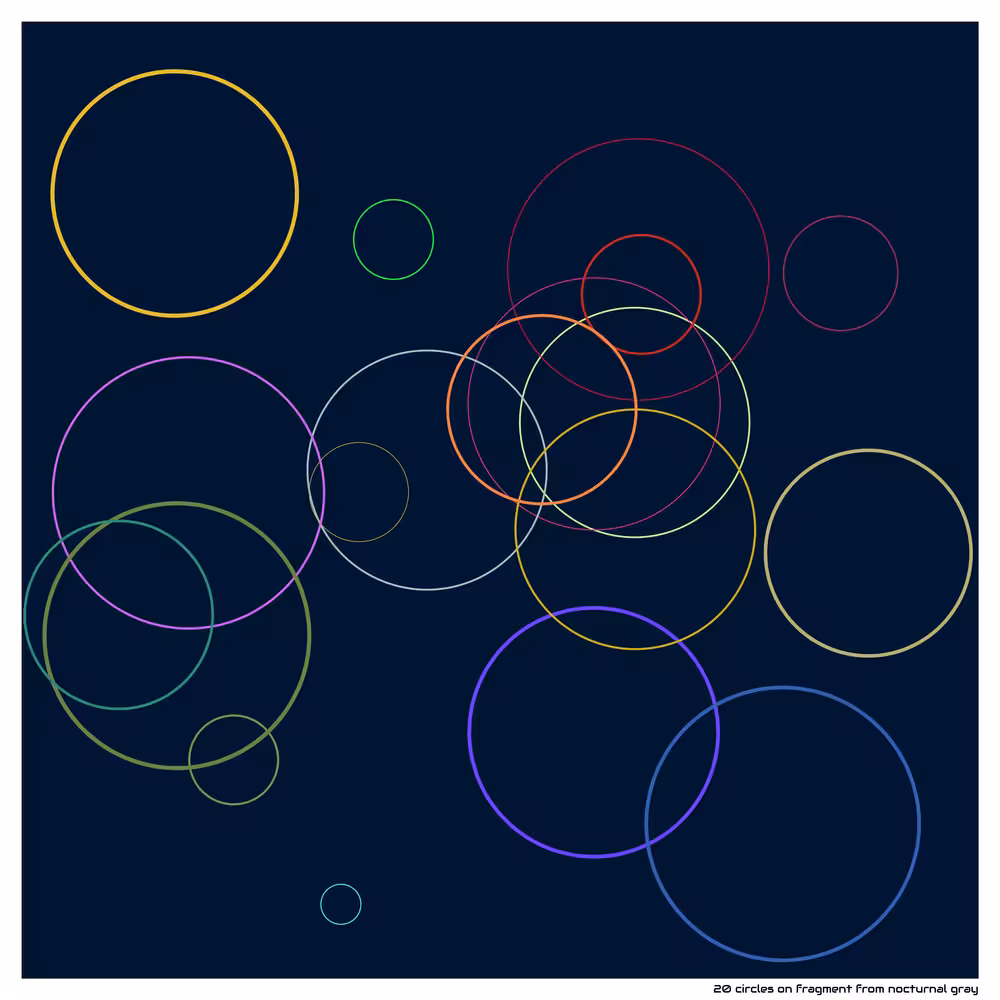 20 circles on fragment from nocturnal gray