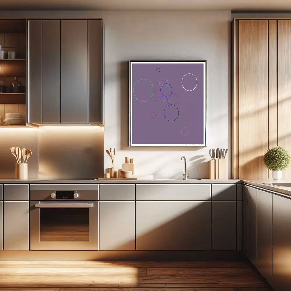 18 circles on caramel and terracotta in bloom in room setting