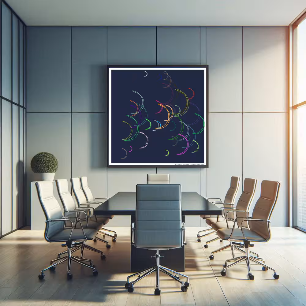 40 crescents on shade of infinite storm and amber in room setting