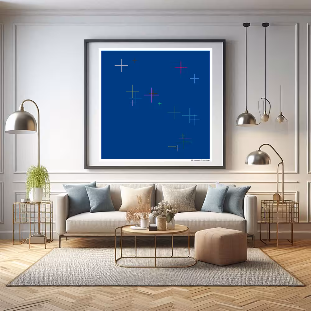 20 crosses on brick mirage in room setting