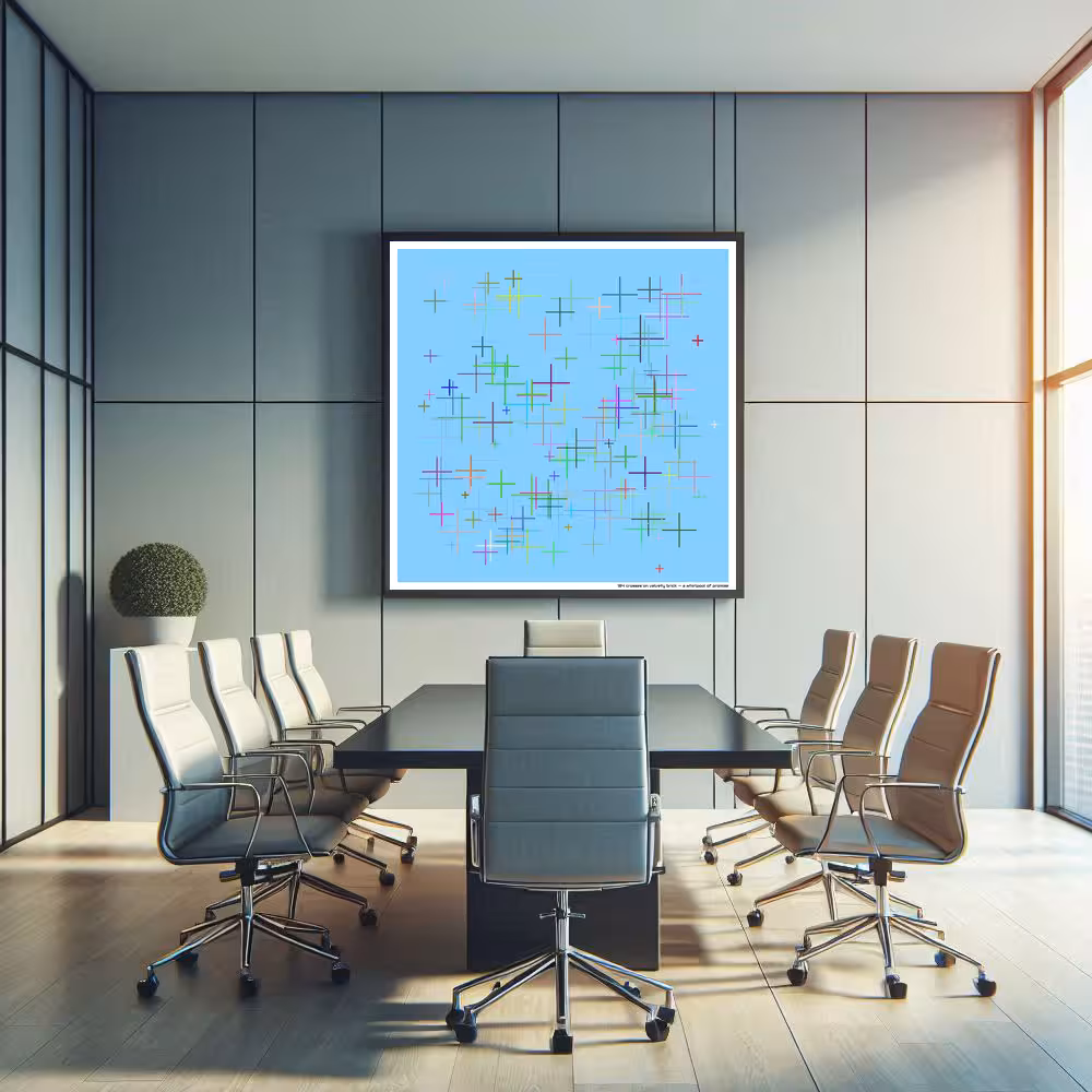 184 crosses on velvety brick — a whirlpool of promise in room setting