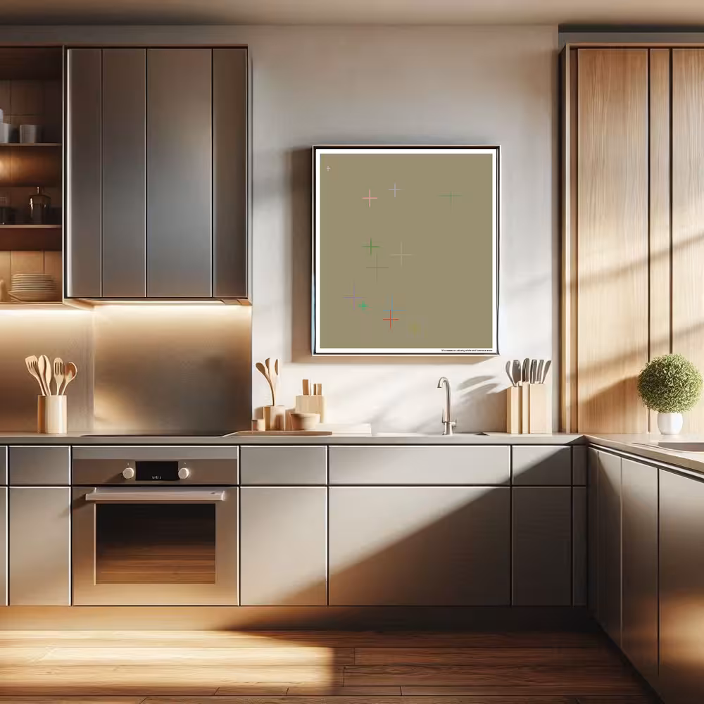 12 crosses on velvety white and luminous snow in room setting