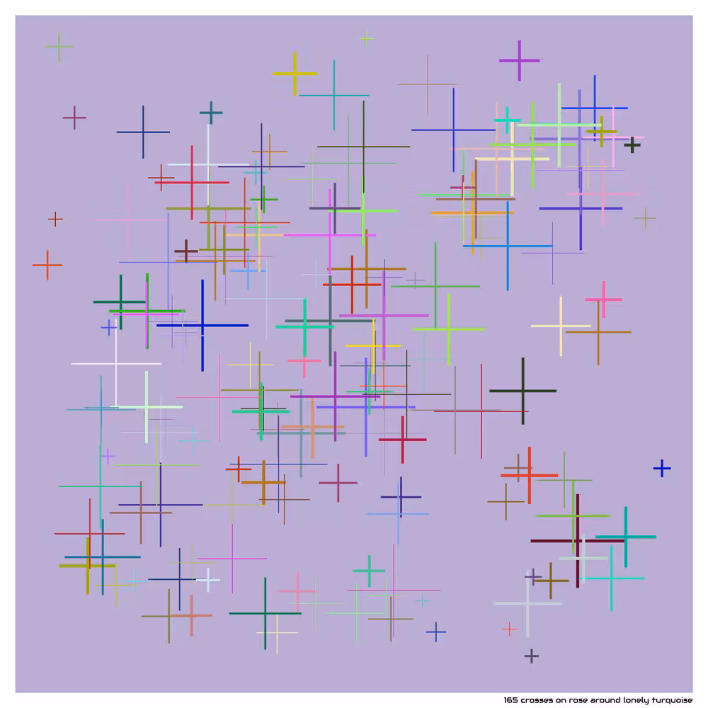 165 crosses on rose around lonely turquoise