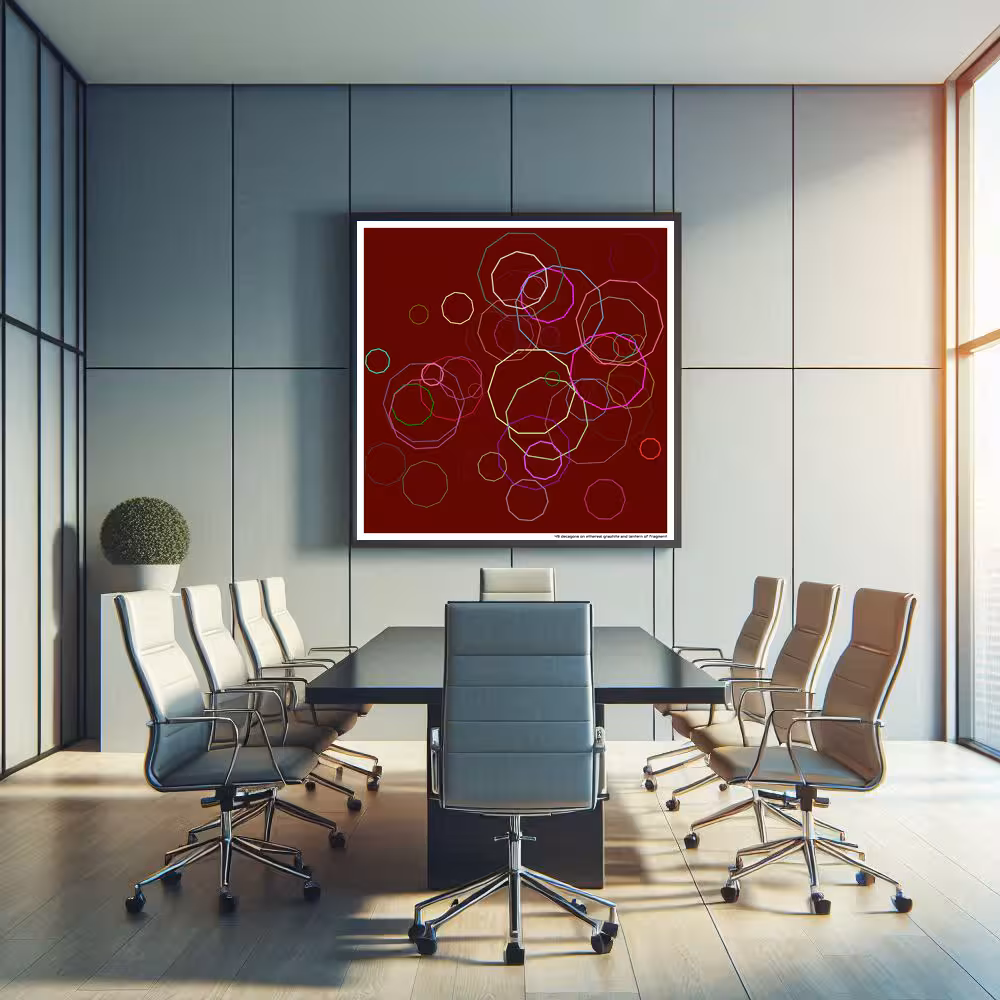 49 decagons on ethereal graphite and lantern of fragment in room setting