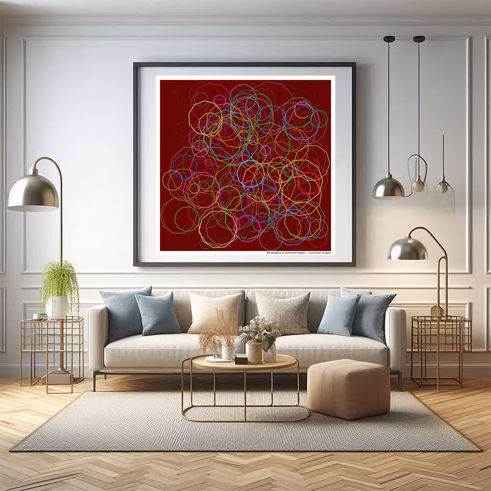 166 decagons on enchanted twilight — a conviction of gleam in room setting