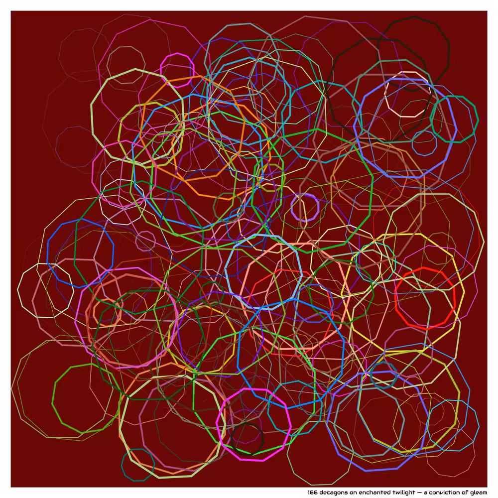 166 decagons on enchanted twilight — a conviction of gleam