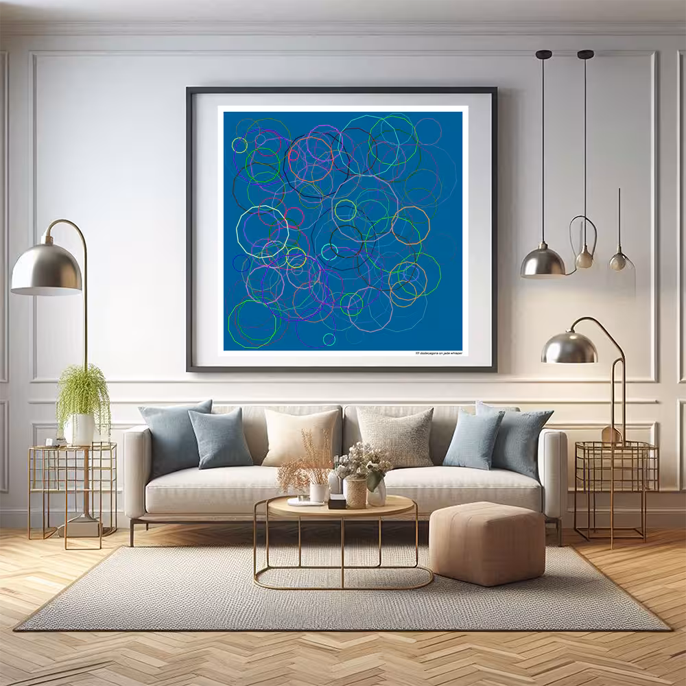 117 dodecagons on jade whisper in room setting