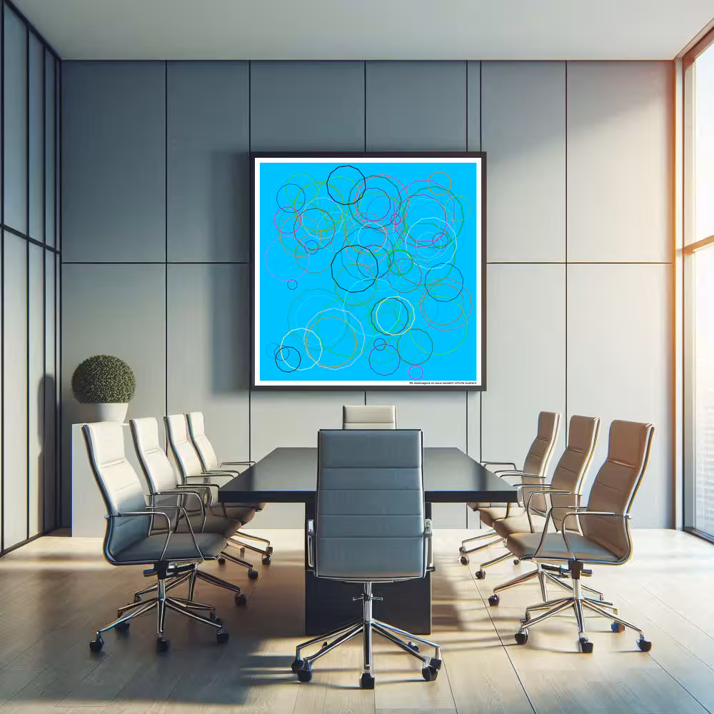 95 dodecagons on aqua beneath infinite mustard in room setting