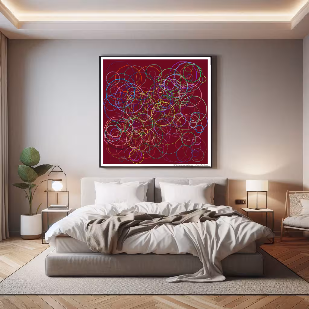 167 dodecagons on dull cocoa — a fusion of stillness in room setting