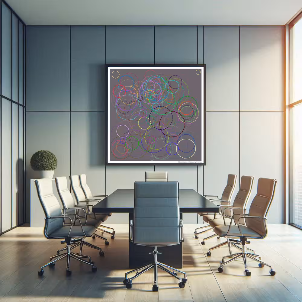 153 dodecagons on hollow gray from fog in room setting