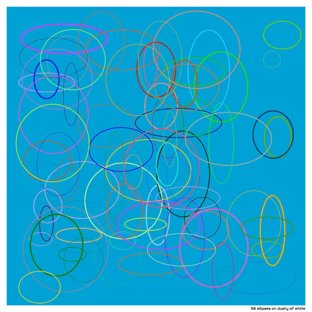 93 ellipses on dusty of white